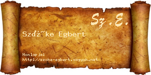 Szőke Egbert névjegykártya